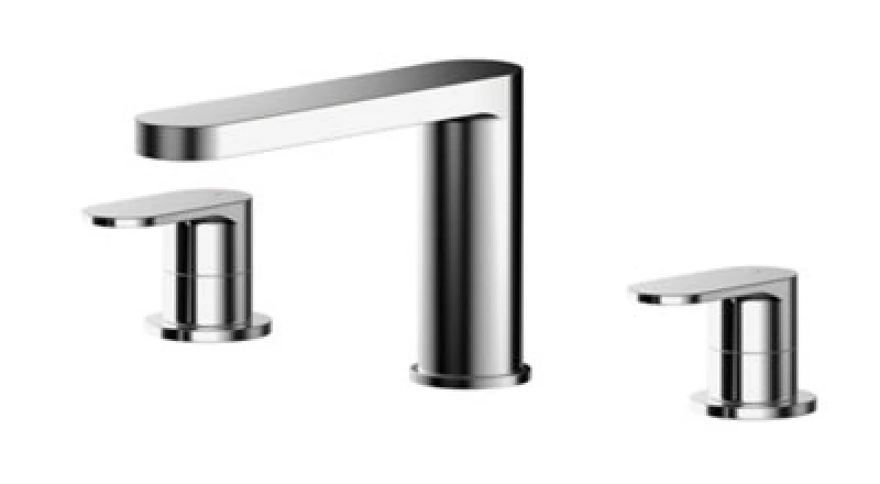 Image of Balterley Round Deck 3 Mounted Tap Hole Bath Filler Tap Chrome Silver