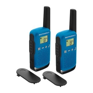 Motorola TLKR T42 Walkie Talkie Radio TWIN Pack Blue