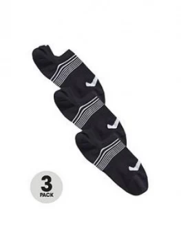 image of Nike Lightweight No-Show Training Sock (3 Pair), Black, Size 3.5-5=S, Women