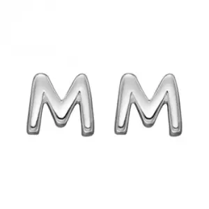 image of Initial M Sterling Silver Stud Earrings E6030