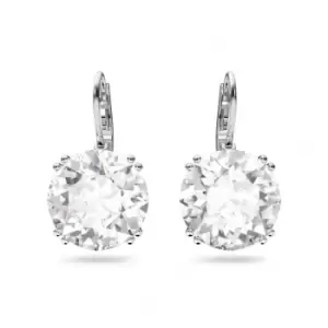 image of Millenia Round Cut Crystal White Rhodium Plated Earrings 5628351