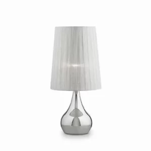 Image of Eternity 1 Light Large Table Lamp Chrome, White, E27