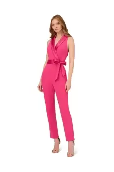 Image of Knit Crepe Tuxedo Jumpsuit