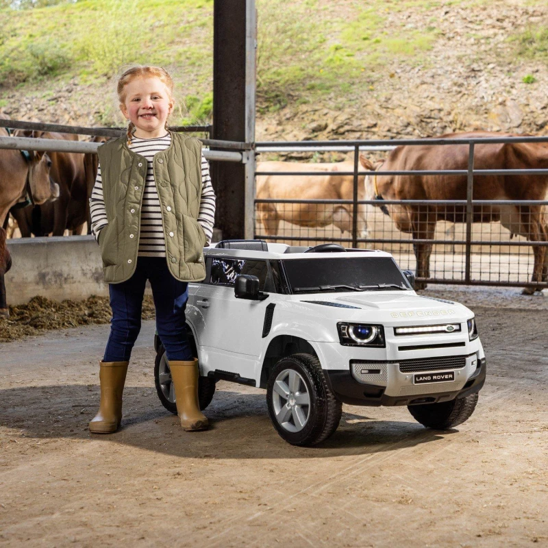 Image of XOOTZ Land Rover Defender Kids Electric Ride-On Car - White 5031470259372