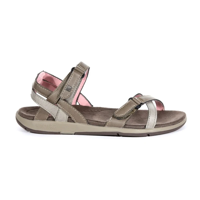 Image of Regatta Womens/Ladies Lady Santa Cruz Strap Robust Walking Sandals UK Size 6 (EU 39) Walnt/Mellow RWF399-37Z-6