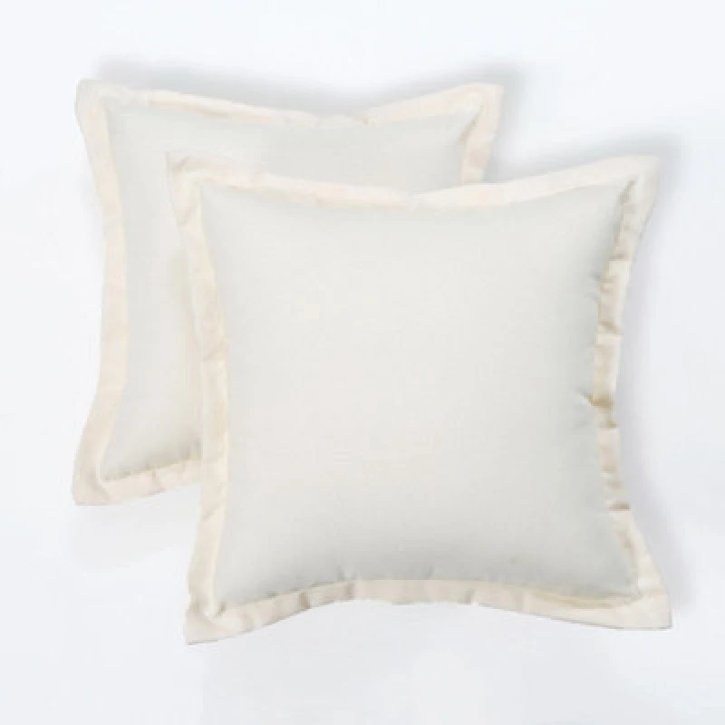 Image of Homescapes Luxury Outdoor Cushions 2 Set, Waterproof Filled Cushions, Soft-Touch, Plain Natural, For Garden And Indoors, 45X45 Cm