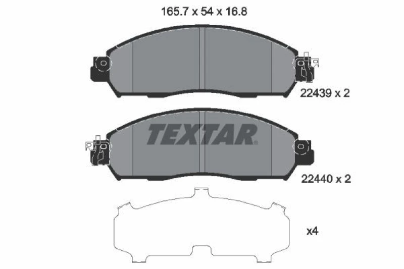 Image of Brake pad set TEXTAR 2243901