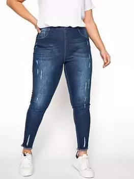 Image of Yours Jenny Scratch Jegging - Indigo, Size 24, Women