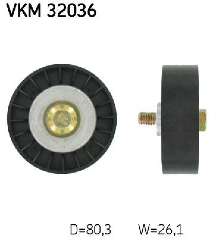 Image of SKF Deflection / guide pulley, V-ribbed belt SKF VKM 32036