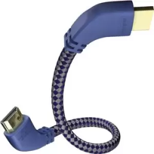 Image of Inakustik HDMI Cable HDMI-A plug, HDMI-A plug 3m Silver-blue 0042503 Audio Return Channel, gold plated connectors, with sleeve, Ultra HD (4k) HDMI HDM