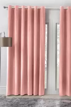 image of Capri Supersoft Velvet Eyelet Lined Curtains