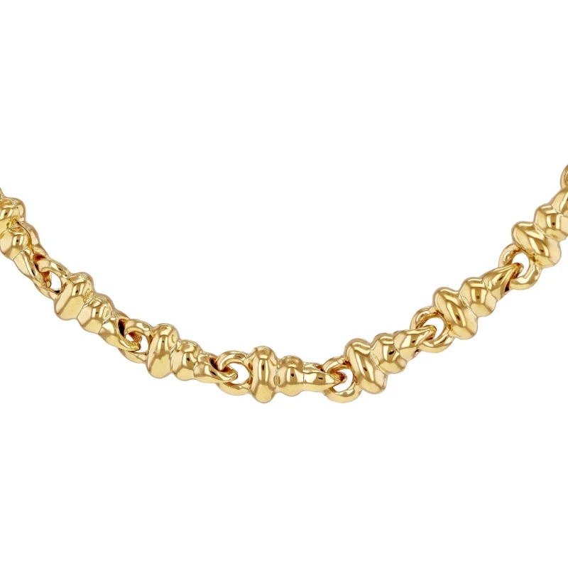 Image of Be You 9ct Gold Dumb Bell Necklace Yellow Gold female 17in