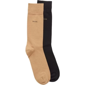 image of Boss Hugo Boss 2 Pack of Plain Socks Mens - Beige