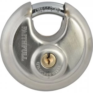 image of Faithfull Stainless Steel Discus Padlock 70mm Standard