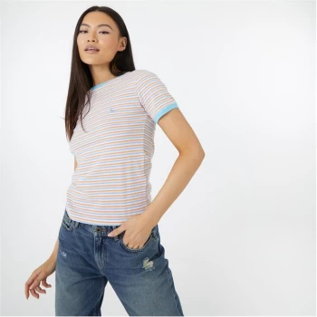 image of Jack Wills Trinkey Ringer T-Shirt - Multi Stripe