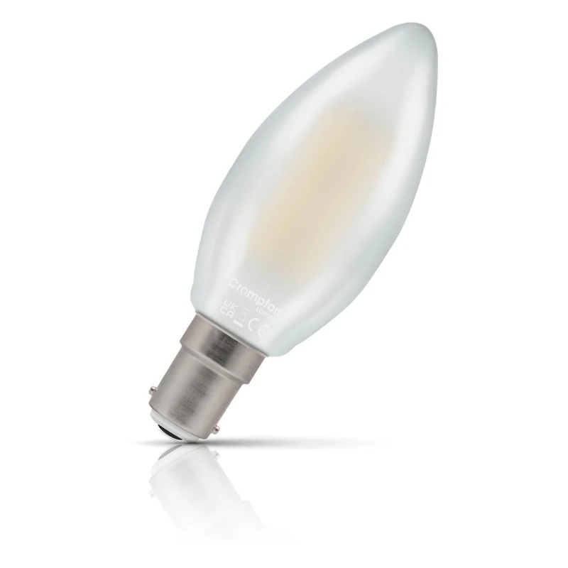 Image of Crompton LED Candle Light Bulb B15 4.2W (40W Eqv) Dim Filament Warm White 2700K Small Bayonet Pearl