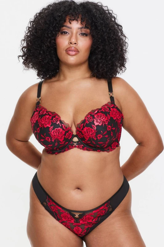 Image of Ann Summers Womens Endless Attraction Padded Plunge Bra Size: 34C Multicolor Female 34C