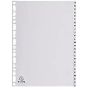 Image of Exacompta Polypropylene Indices 1726E A4 26 Part (A-Z) Grey Pack of 20