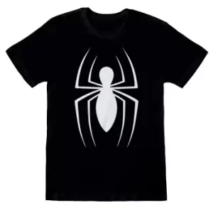 image of Spider-Man Unisex Adult Monochrome T-Shirt (L) (Black/White)