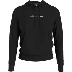 image of Tommy Jeans Linear Logo Hoodie - Black