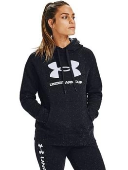 Image of Under Armour Rival Fleece Logo Hoodie - Black/White Size M Women