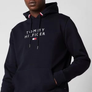 Image of Tommy Hilfiger Mens Stacked Flag Pullover Hoodie - Desert Sky - L