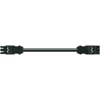 Image of Mains cable Mains socket Mains plugTotal number of pins 3 PEBlackWAGO