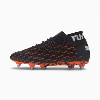 Image of Womens PUMA Future 6.1 NetFit Mxsg Football Boots, Black/White/Shocking Orange Size 8 Shoes