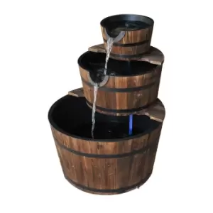 image of Outsunny 3-Tier Wooden Water Pump Fountain