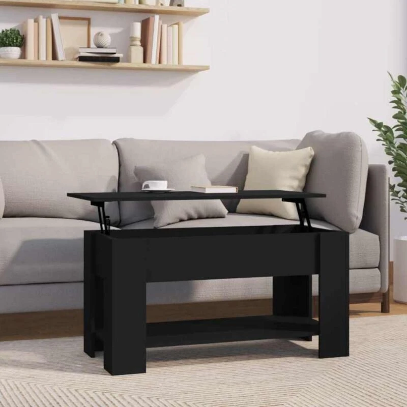 Image of VIDAXL Coffee Table Black 101x49x52cm Engineered Wood Vidaxl 8720286971260