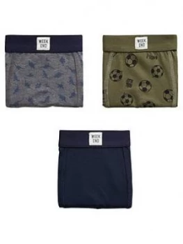 Mango Boys Dino 3 Pack Boxers - Khaki