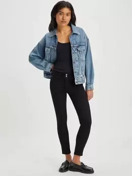 Image of 711 Double Button Skinny Jeans - Black