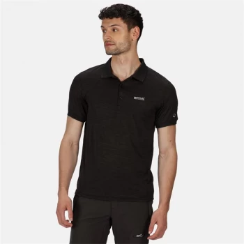 image of Regatta Remex II Quick Drying Marl Jersey Polo Shirt - Black