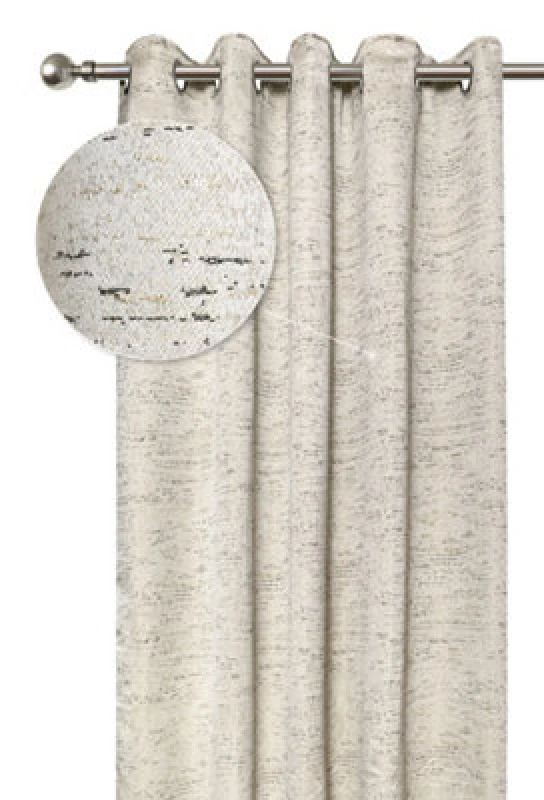Image of Emma Barclay Rowan Lined Eyelet Curtains, Natural - 46 X 54" Pair