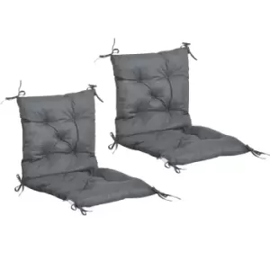 Image of Outsunny Set of 2 Garden Chair Cushions 50W x 98L x 8D cm Comfortable Seat Pad with Backrest for Sunbeds, Rocking Chairs, Loungers for Outdoor & Indoo