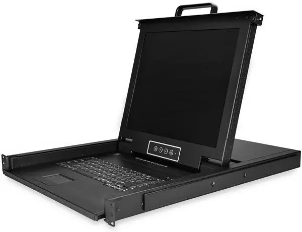 image of StarTech.com 1U 17" 8-Port Folding Rackmount KVM Console (Black)