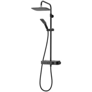 Image of Triton Thermostatic Mixer Bar Shower Twin Head Adjustable Riser Rail Black
