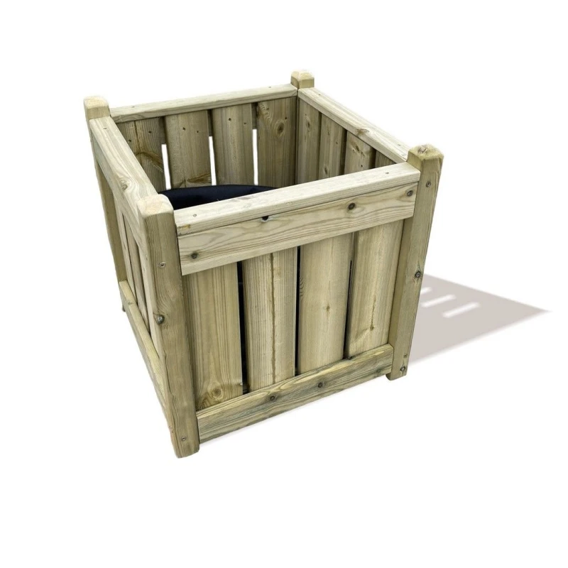 Image of Churnet Valley Garden Furniture Ltd Multi Pack of 2 - Elegant Square Planter - Timber - Fully Assembled in Brown Size: 2 Pack Brown Unisex 2 Pack