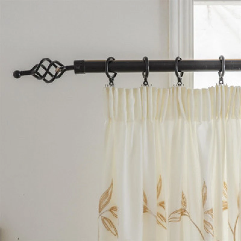 Image of Luxury Living Leaf Embroidered Tulle Voile Curtains Pencil Pleat in Gold Size: 147cm width x 229cm drop Gold Unisex 147cm width x 229cm drop