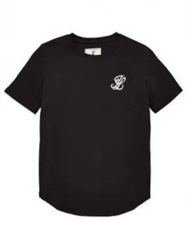 Image of Illusive London Boys Core Logo Short Sleeve T-Shirt, Black, Size 9-10 Years