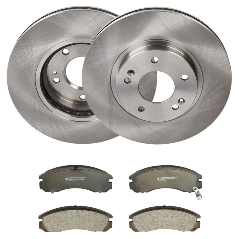 Image of RIDEX 3405B3263 Brake disc and pads set Front Axle, Brake Disc Type: internally vented, with acoustic wear warning Brake Set,disc brakes (3405)