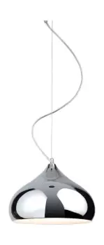 image of Carla 1 Light Dome Ceiling Pendant Chrome, E27