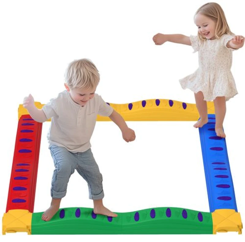 Image of AIYAPLAY 12PCs Kids Balance Beam Stepping Stones with Non-Slip Foot Pads Multi