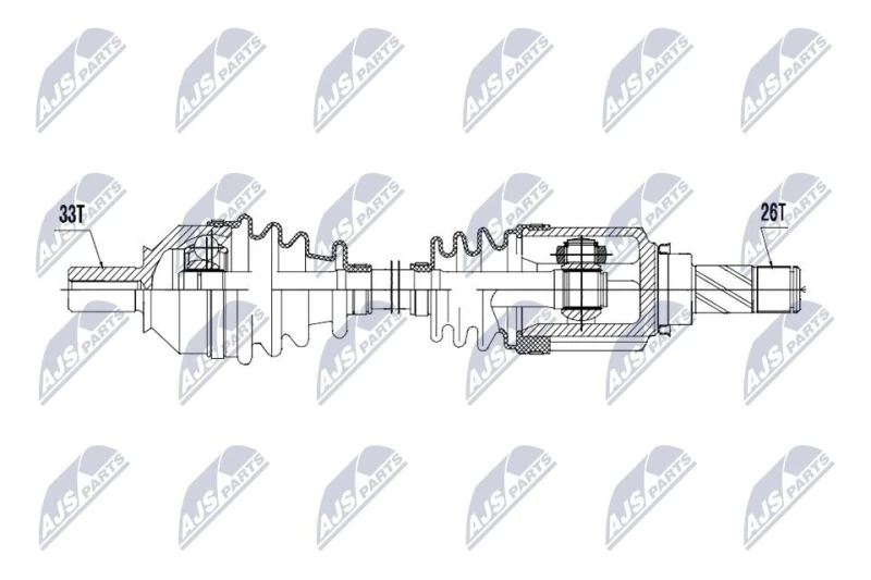 Image of NTY NPW-RE-249 Drive shaft Manual Transmission, Rear Axle Right Drive Shaft (13)