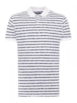 Mens Barbour Space Dye Stripe Polo White