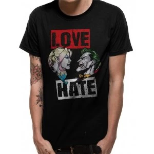 Image of Batman - Mens Love Hate T-Shirt (Black)