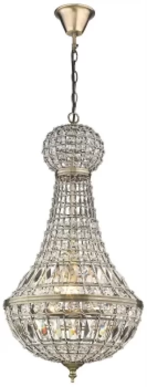 Image of Spring Chandelier Antique Brass Finish, E27