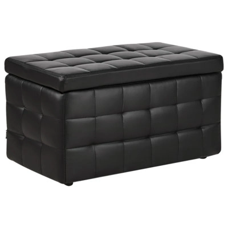 Image of Beliani Storage Ottoman Michigan Faux Leather Black