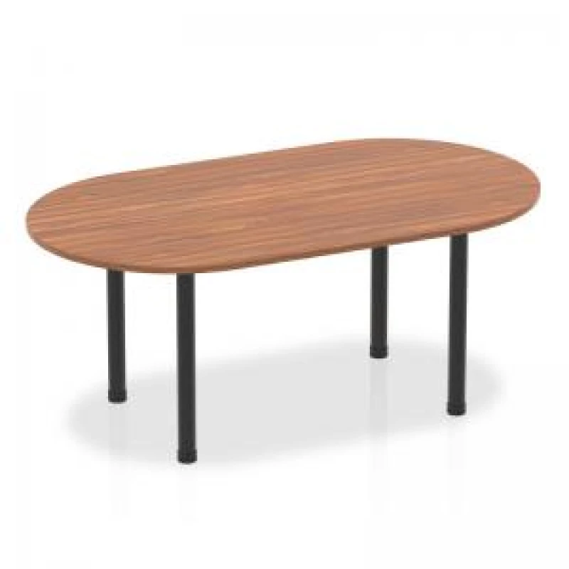 Image of Dynamic Impulse 1800mm Boardroom Table Walnut Top Black Post Leg I004181