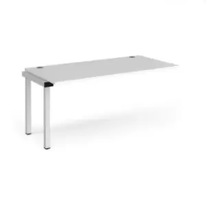 Image of Bench Desk Add On Rectangular Desk 1600mm White Tops With White Frames 800mm Depth Connex